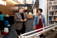 Curator and photographer Marcia E. Wilson with novelist Walter Mosley