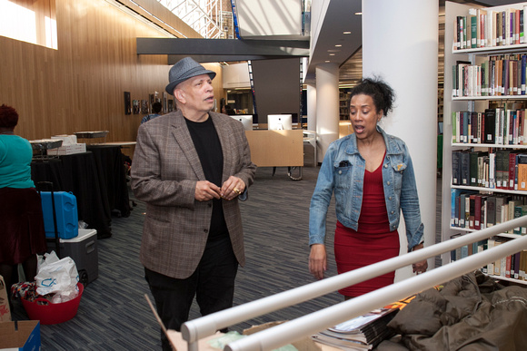 Curator and photographer Marcia E. Wilson with novelist Walter Mosley