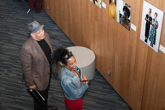 Curator and photographer Marcia E. Wilson with novelist Walter Mosley