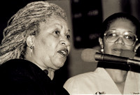 Toni Morrison with owner of Black Book Plus